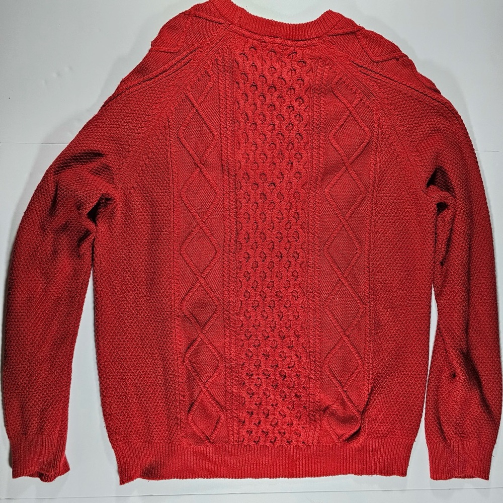 Buffalo David Bitton Red Cable Knit Crewneck Sweater‎ - Men's XXL - Picture 6 of 9